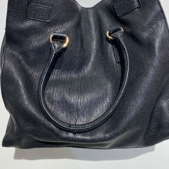 Michael Kors Hamilton Womens Black Chain Strap Leather Tote Bag Size Large - Picture 5 of 11